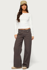Jasmina Lacey Pointelle Long Sleeve Top