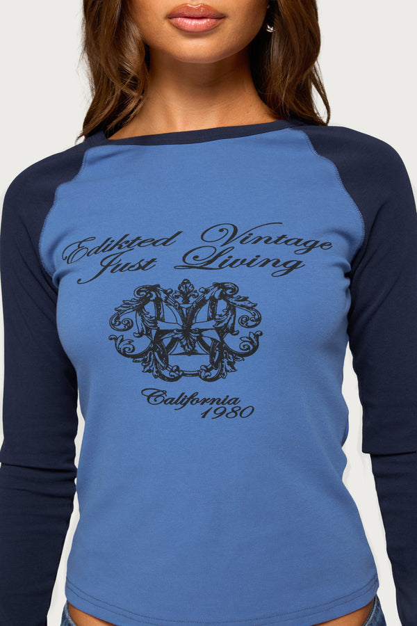 Edikted Just Living Raglan Graphic Top view 2