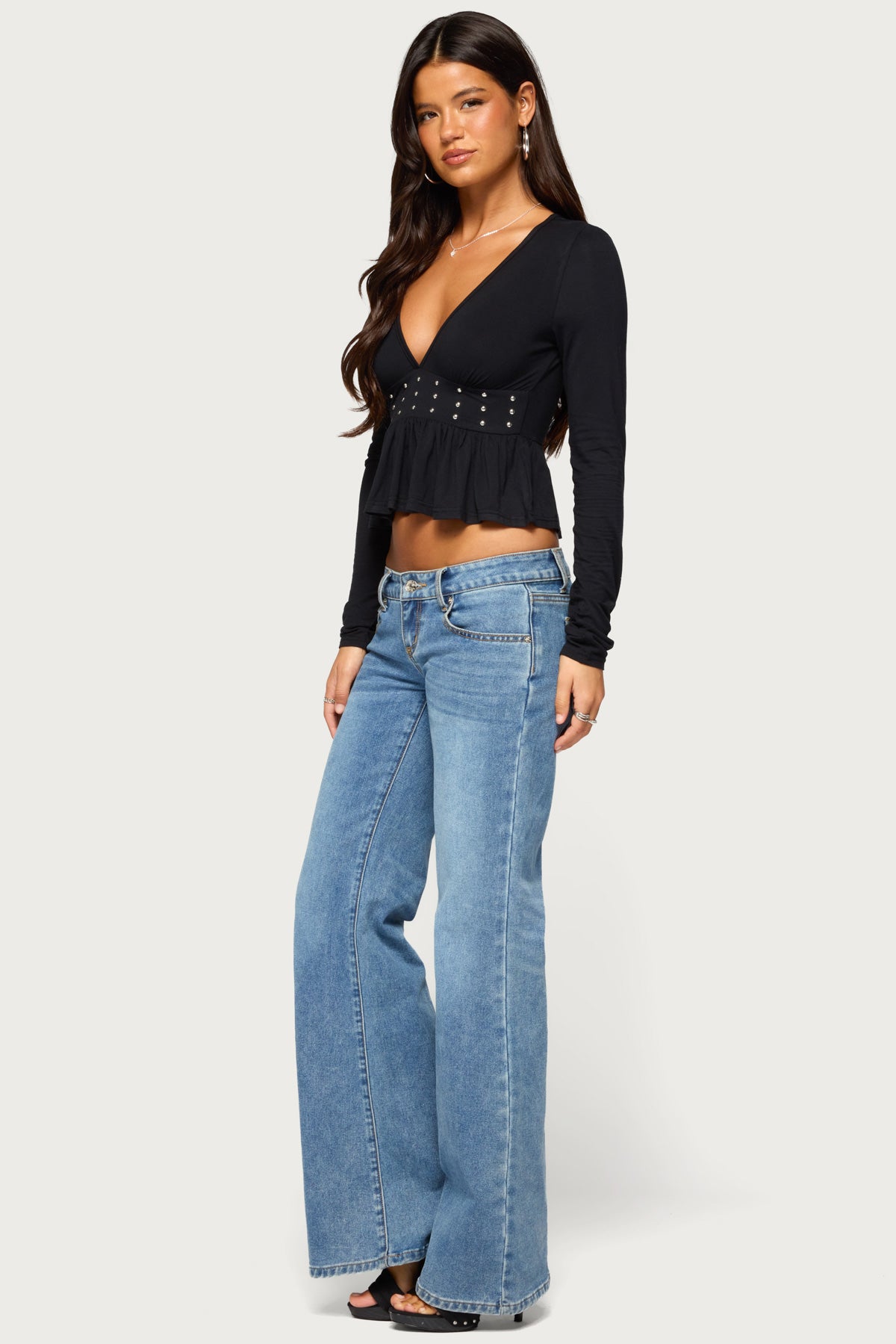 Corrah Studded Peplum Top
