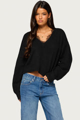 Audrinnah Lacey V Neck Sweater