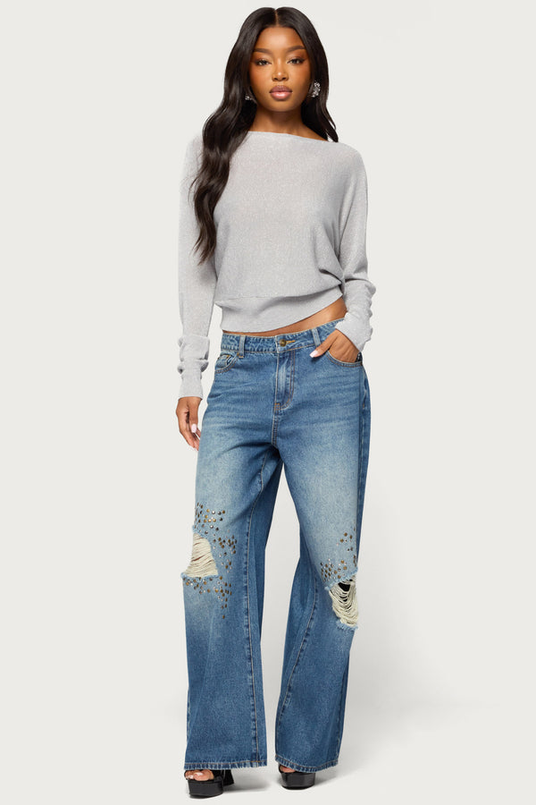 Tamzin Shiny Knit Chain Sweater view 2