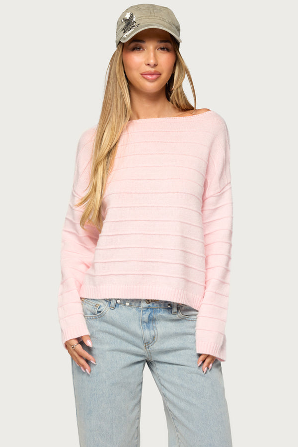 Raylee Textured Knit Striped Sweater view 1