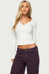 Shillie Ribbed Henley Top