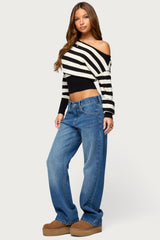 Nayeli Striped Off Shoulder Sweater