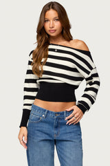 Nayeli Striped Off Shoulder Sweater