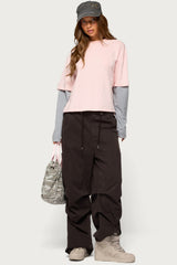 Priscillia Contrast Layered Top