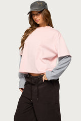 Priscillia Contrast Layered Top