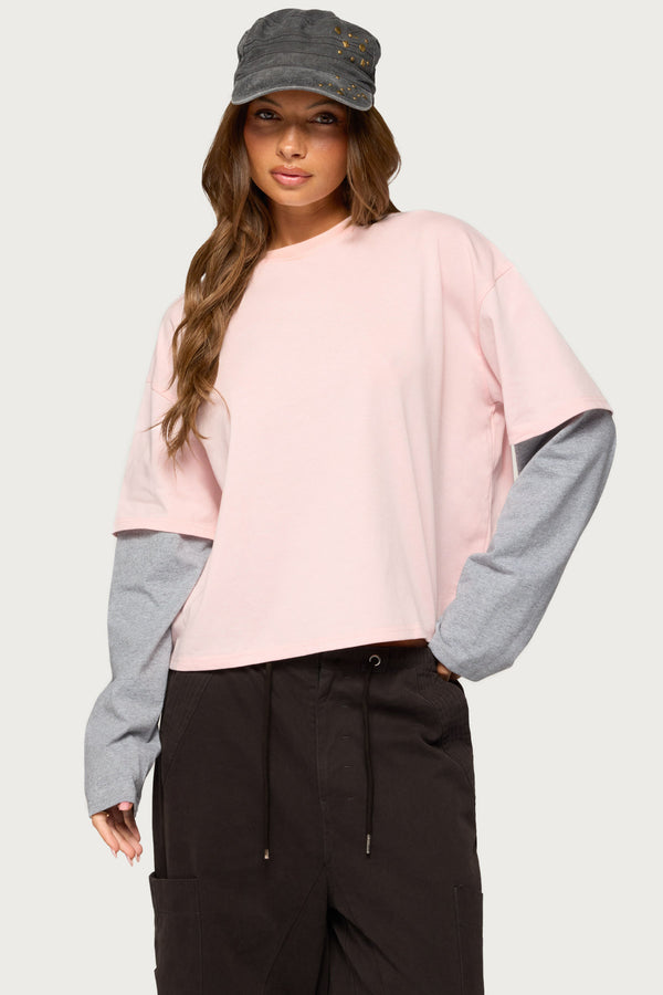 Priscillia Contrast Layered Top view 1