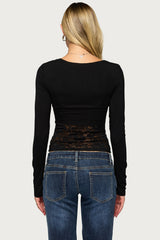 Yeeva Lacey Two Piece Tie Front Top
