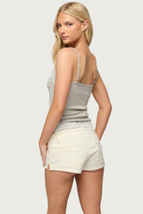 Vieve Contrast Lacey Tank Top