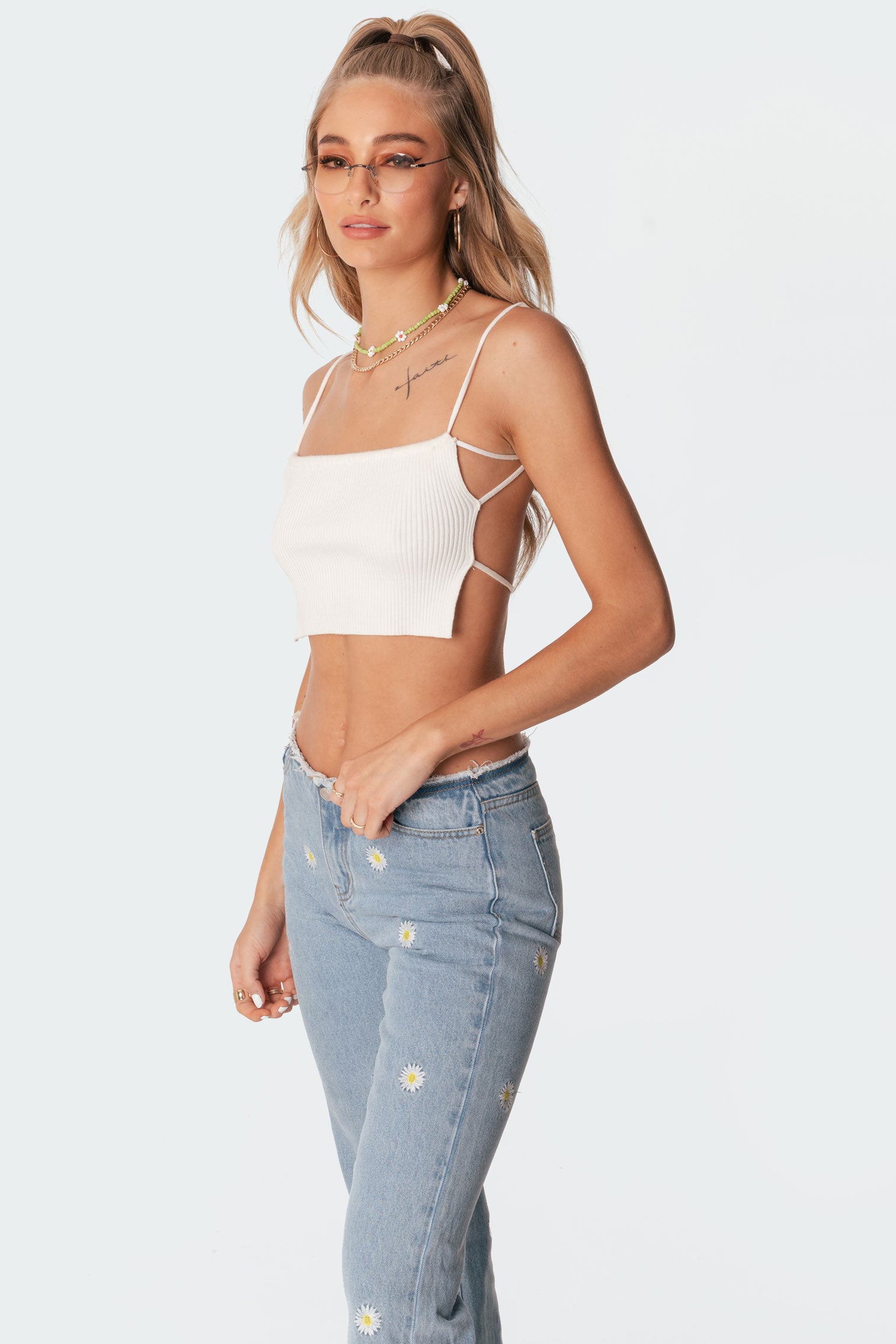 Lu Knitted Open-Back Top