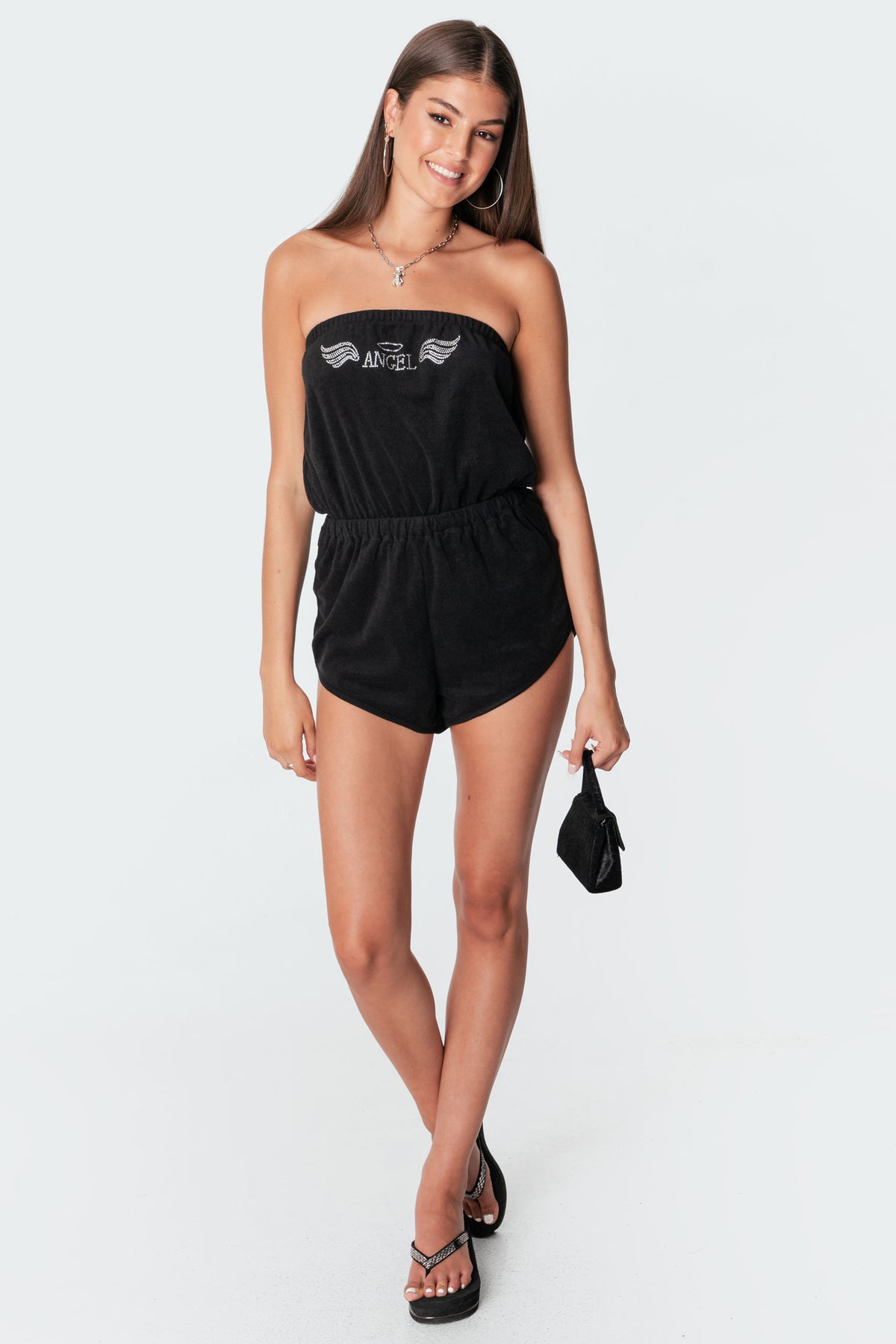 Terry Angel Rhinestone Romper