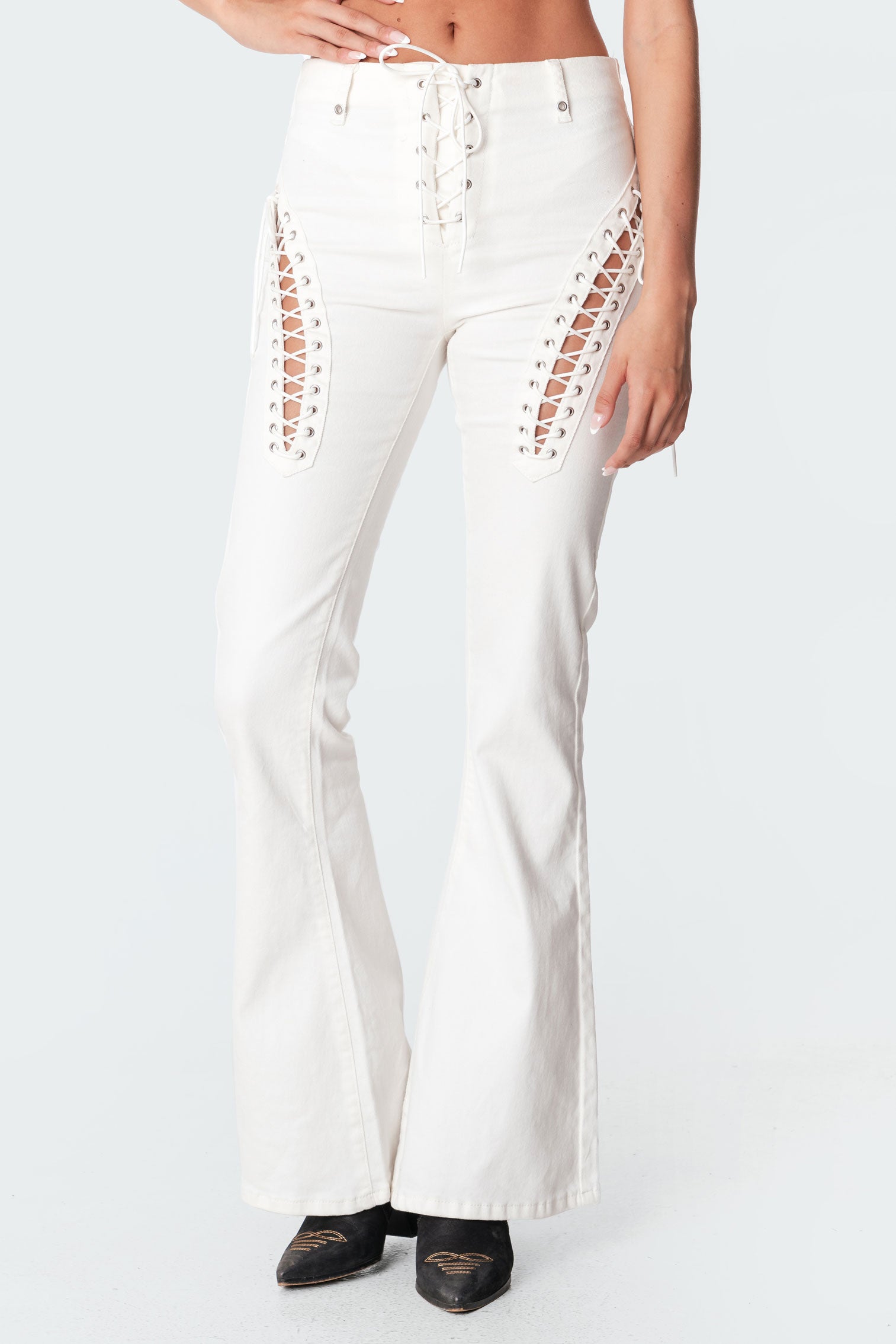 Engine White Flared Jeans