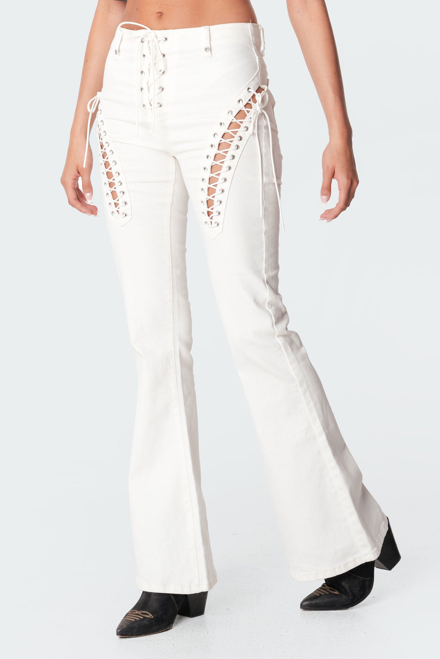 Engine White Flared Jeans