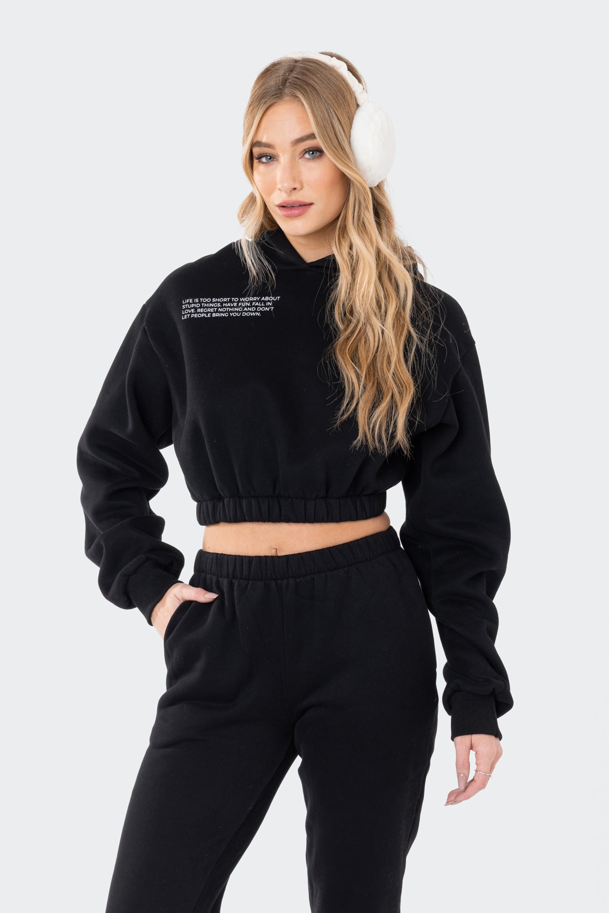 Life's Too Short Cropped Hoodie