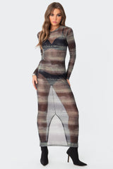 Mindful Sheer Mesh Maxi Dress