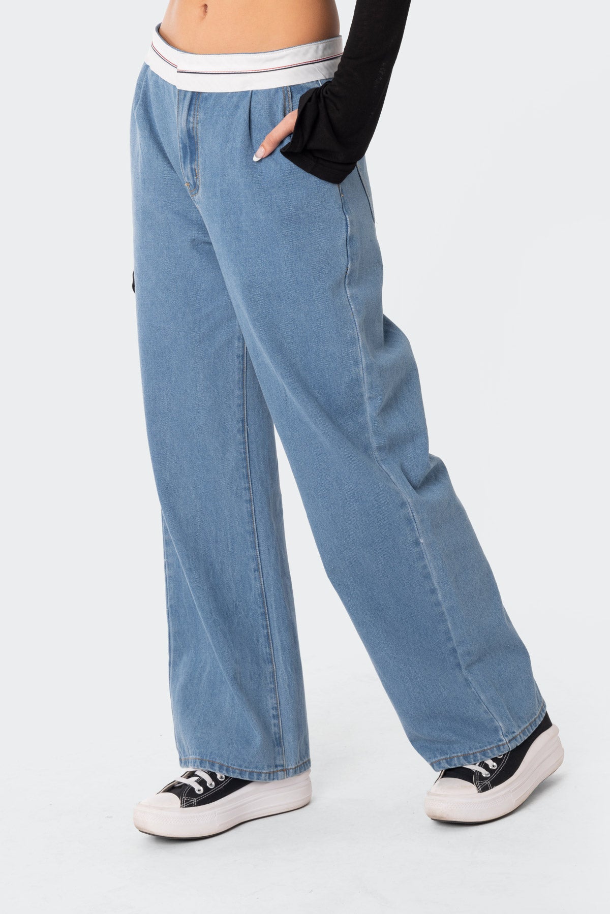 Thea Low Rise Reverse Waist Jeans