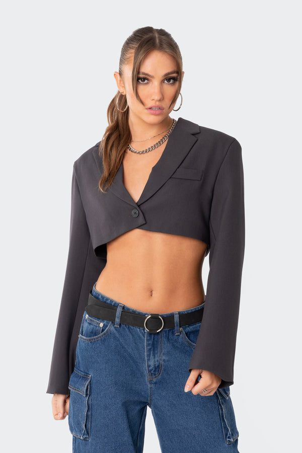 Amira Cropped Oversized Blazer