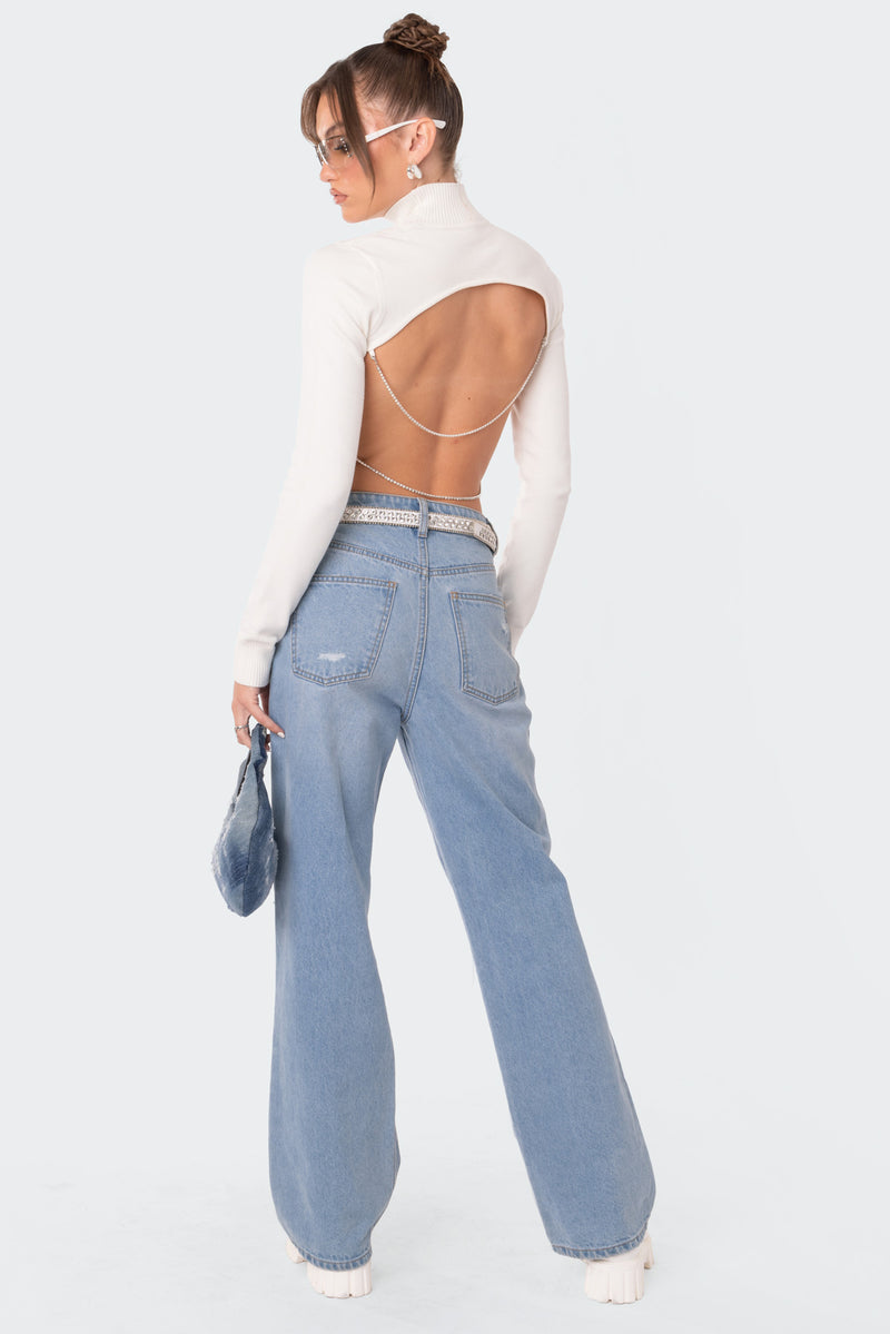 Jenna Knitted Open Back Top