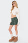 Plaid Low Rise Pleated Micro Skirt