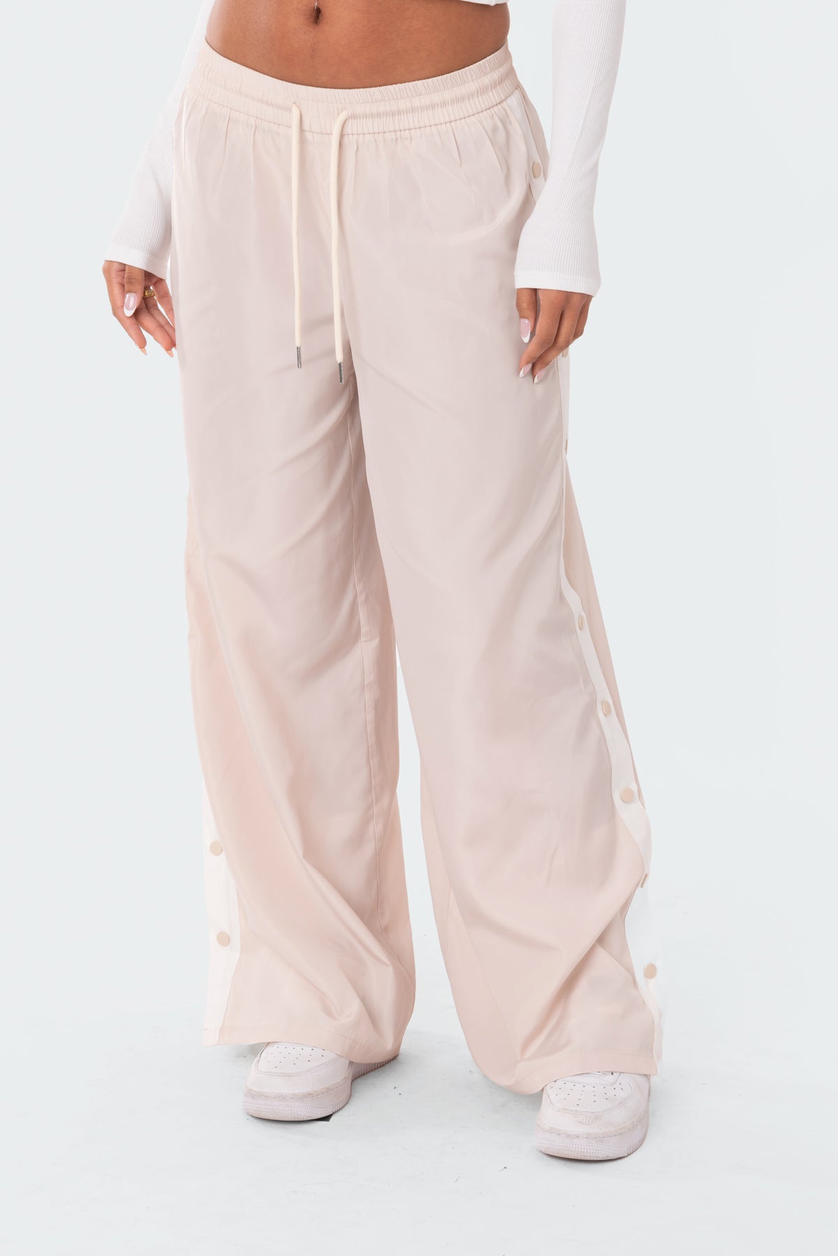Snap Off Low Rise Track Pants