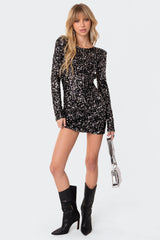 Sylvie Sequin Open Back Mini Dress