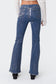 Metallic Coated Low Rise Flared Jeans