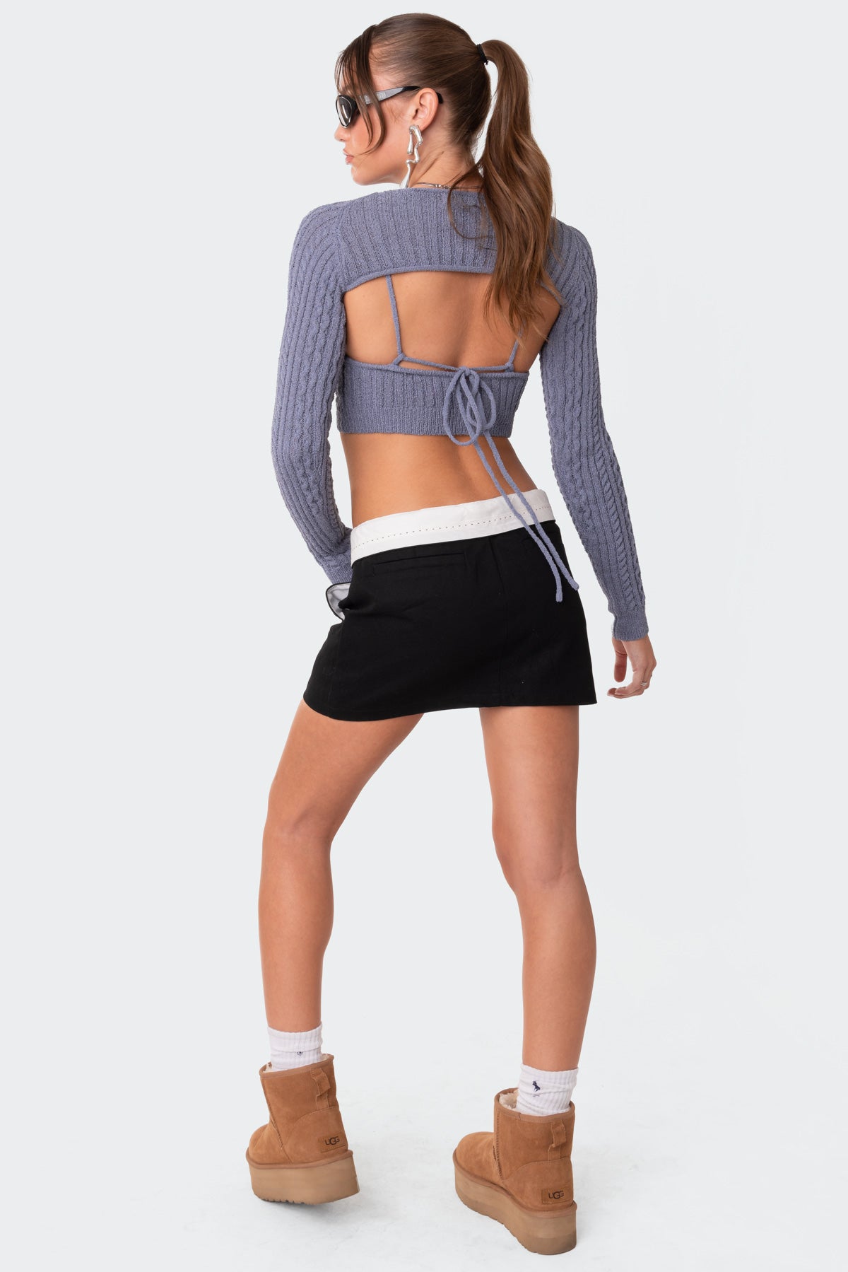 Two-Piece Cable Knit Top