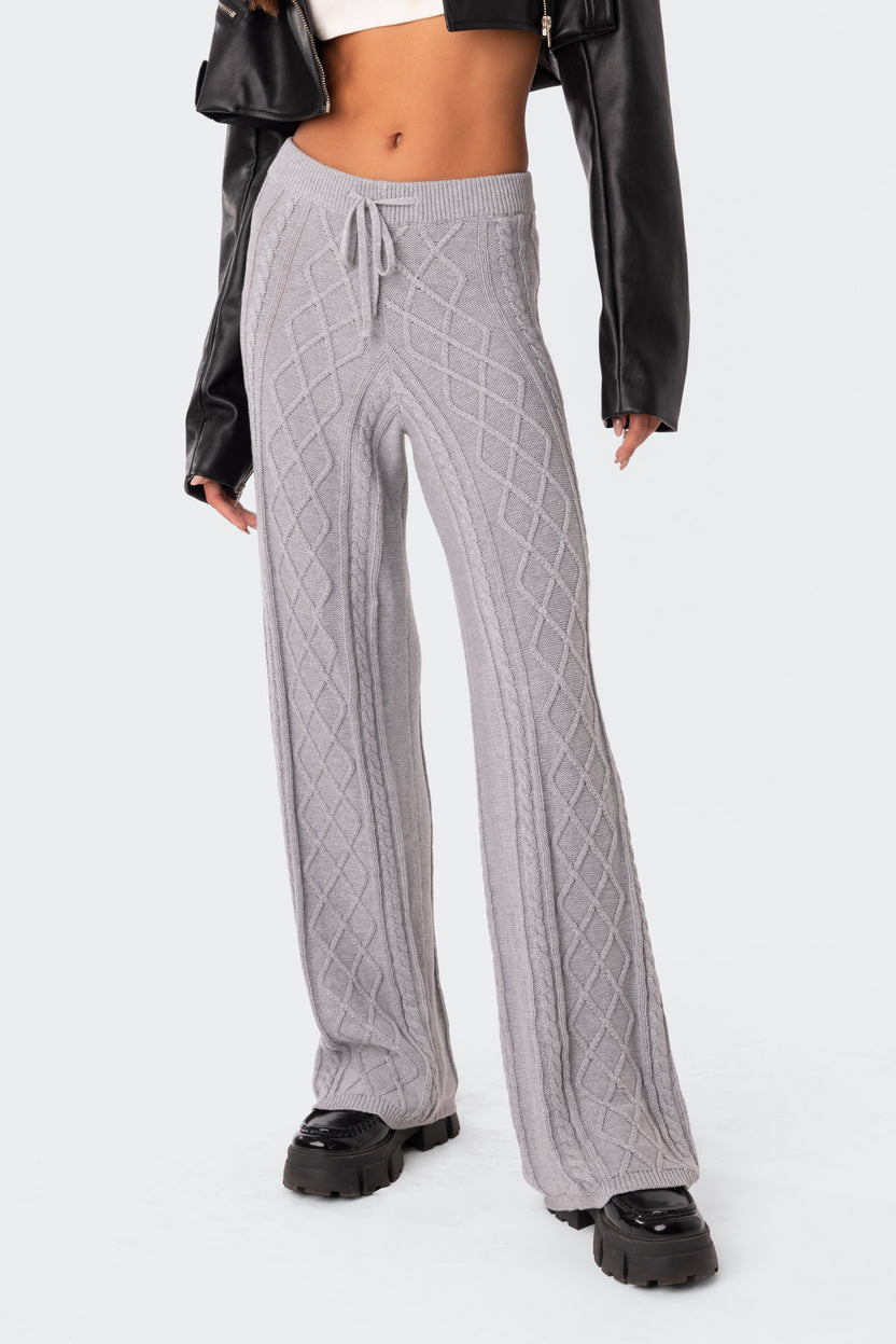 Kasey Cable Knit Pants – edikted