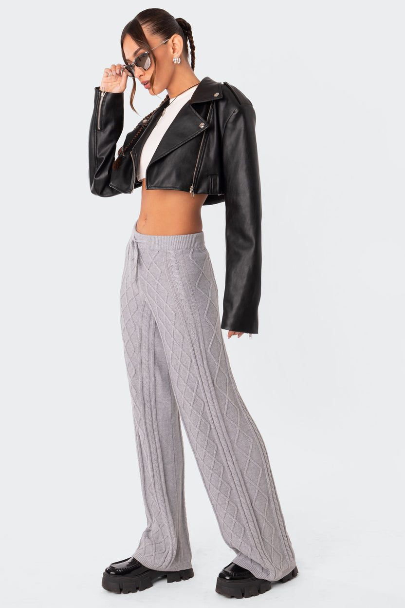 Kasey Cable Knit Pants – edikted