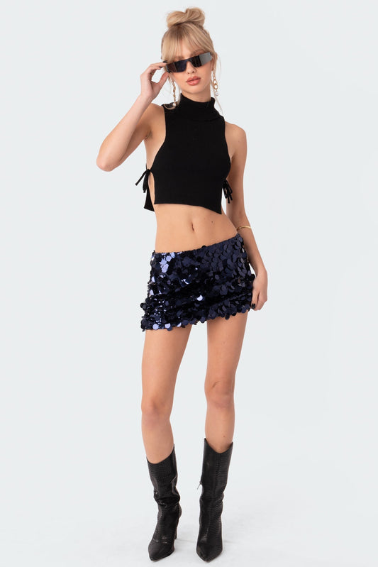 Sabina Low-Rise Sequin Mini Skirt