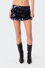 Sabina Low-Rise Sequin Mini Skirt