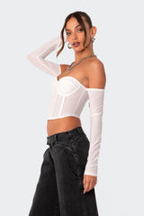 Cella Long Sleeve Mesh Corset