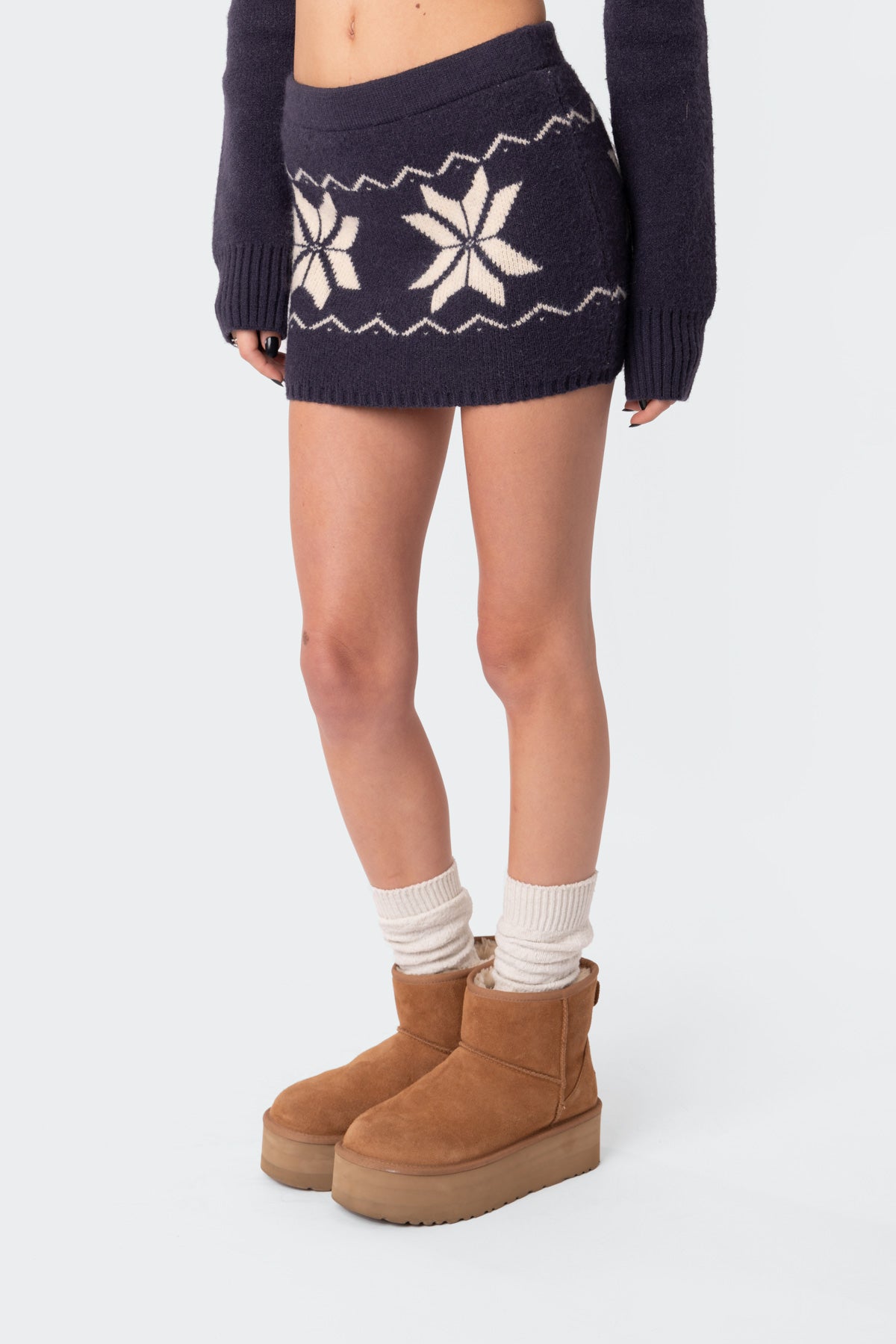 Snowflake Knitted Mini Skirt