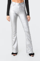 Luna Faux Leather Flare Jeans