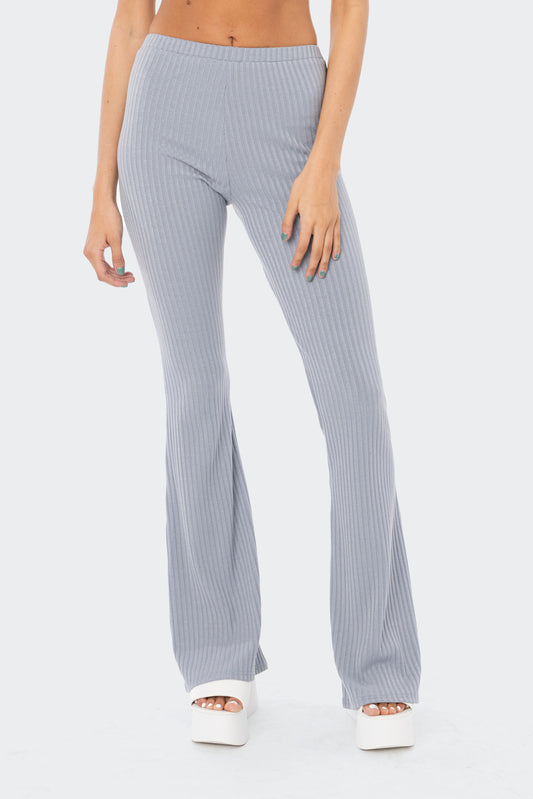 Claire Ribbed Flared Pants