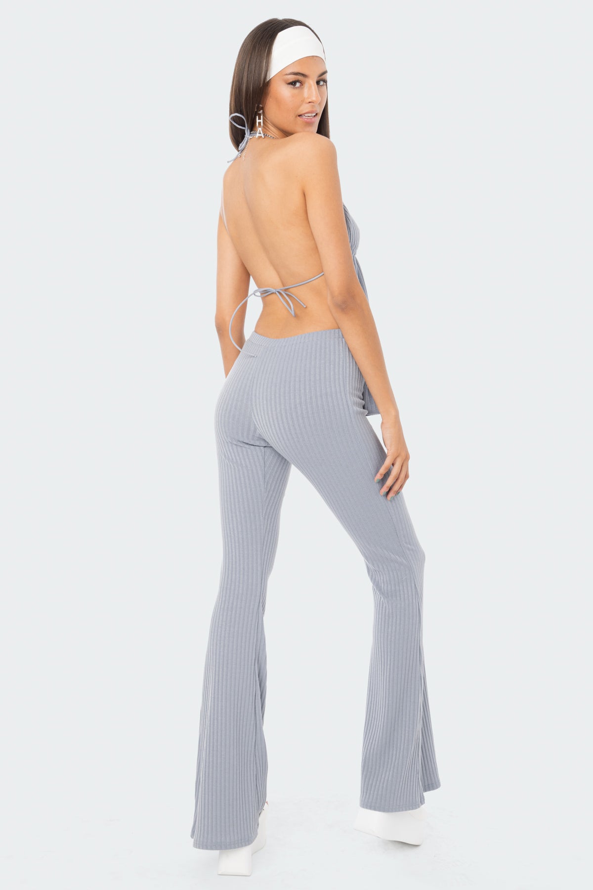 Claire Ribbed Open-Back Top