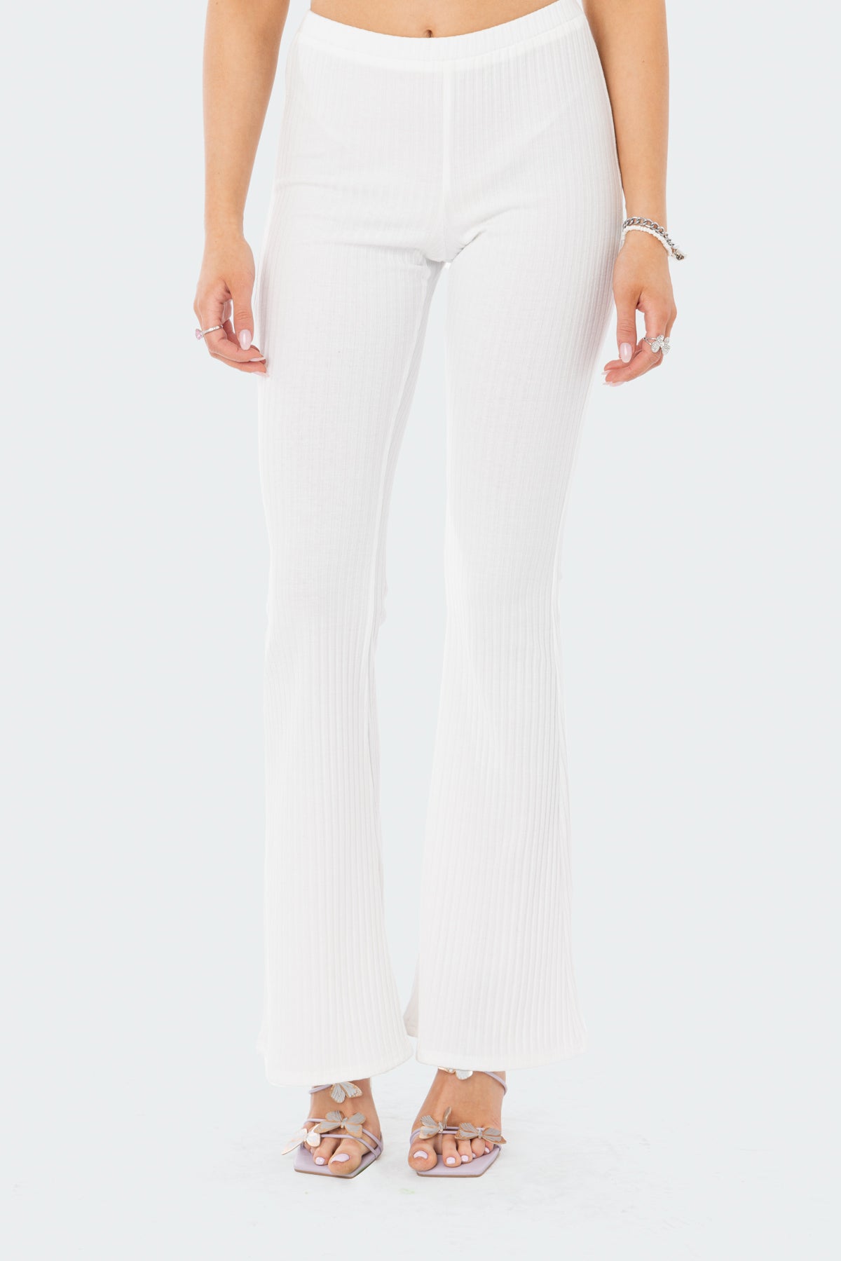 Claire Ribbed Flared Pants