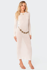 London Knitted Open Back Maxi Dress