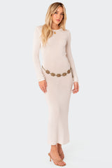 London Knitted Open Back Maxi Dress