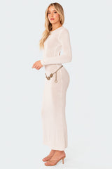 London Knitted Open Back Maxi Dress