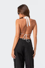 Monique Cropped Open-Back Top