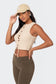 Zoe Ribbed Lace-Up Crop Top