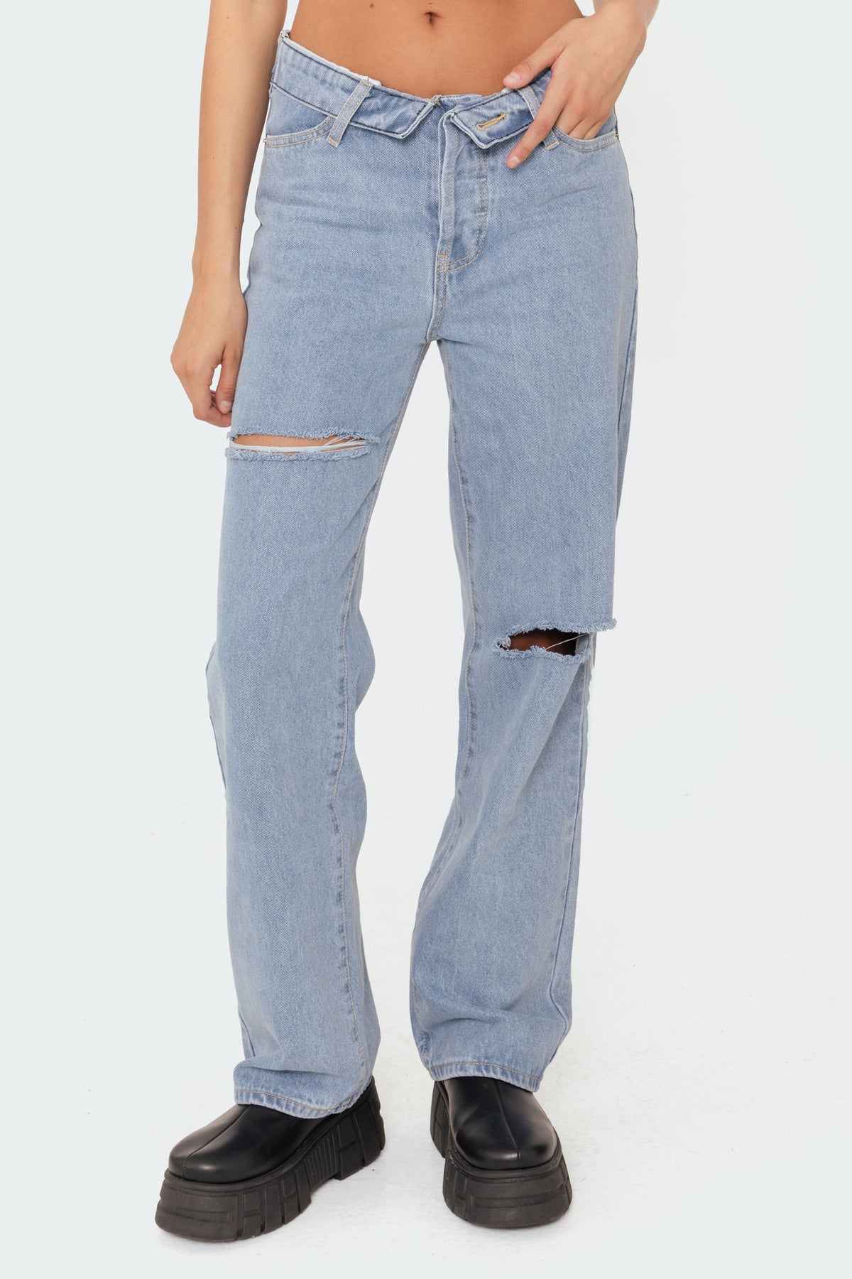 Raquel Folded Jeans – edikted