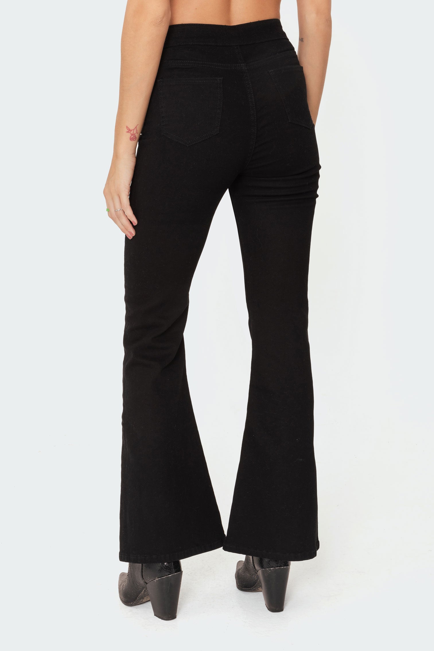 Olympia Cut-Out Flared Jeans