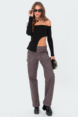 Helena Asymmetric Off The Shoulder Top