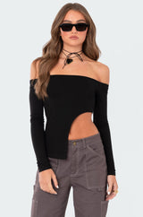 Helena Asymmetric Off The Shoulder Top