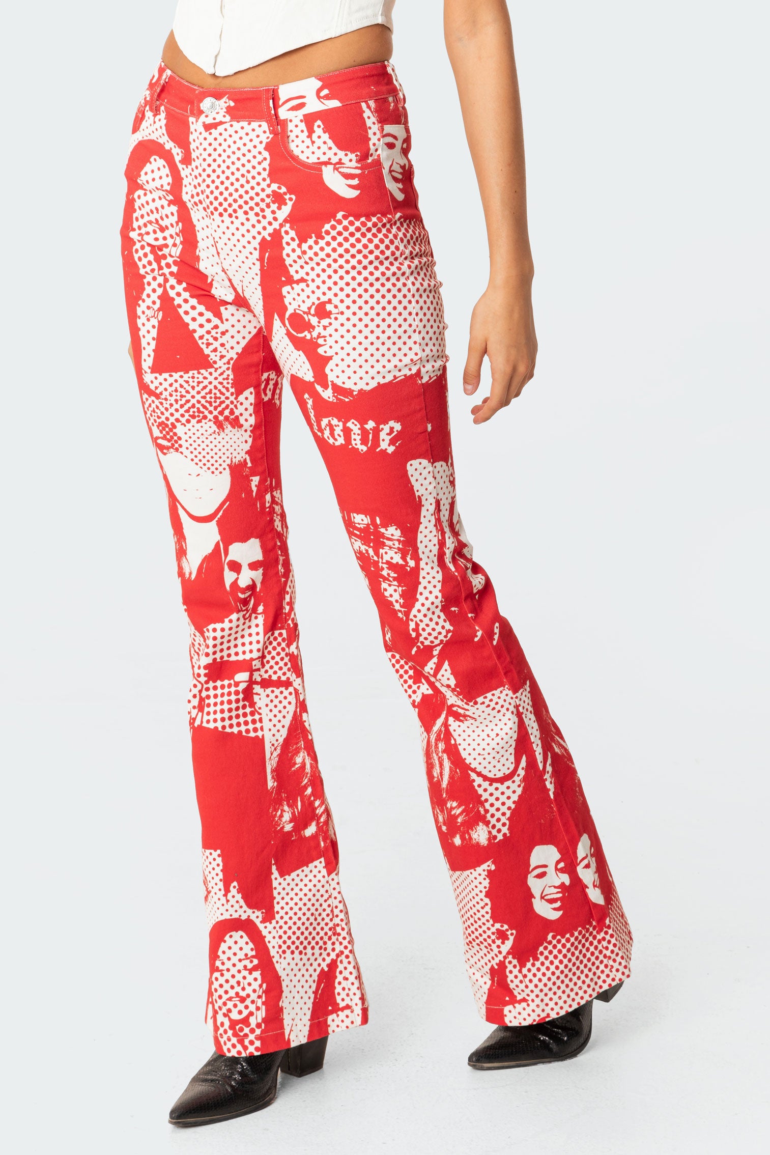 Andy Printed Flared Jeans