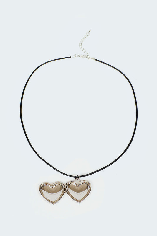 Heart Locket Cord Necklace