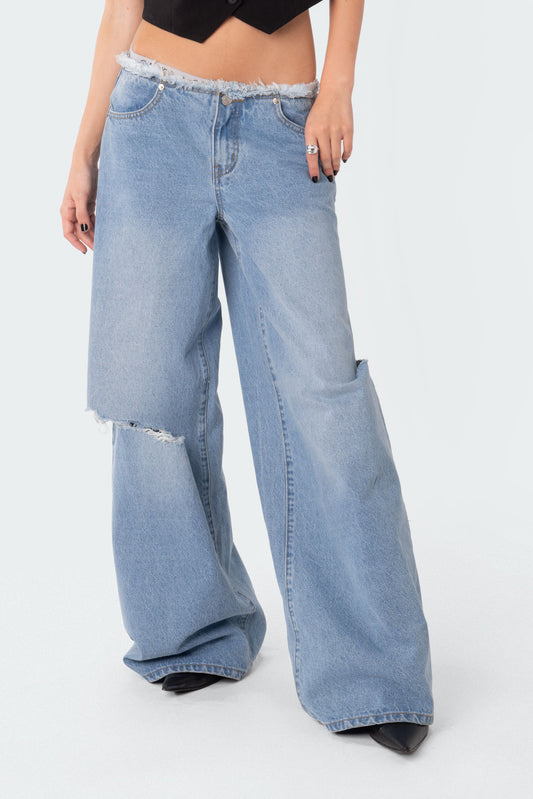 Jaycee Low-Rise Wide Leg Jeans